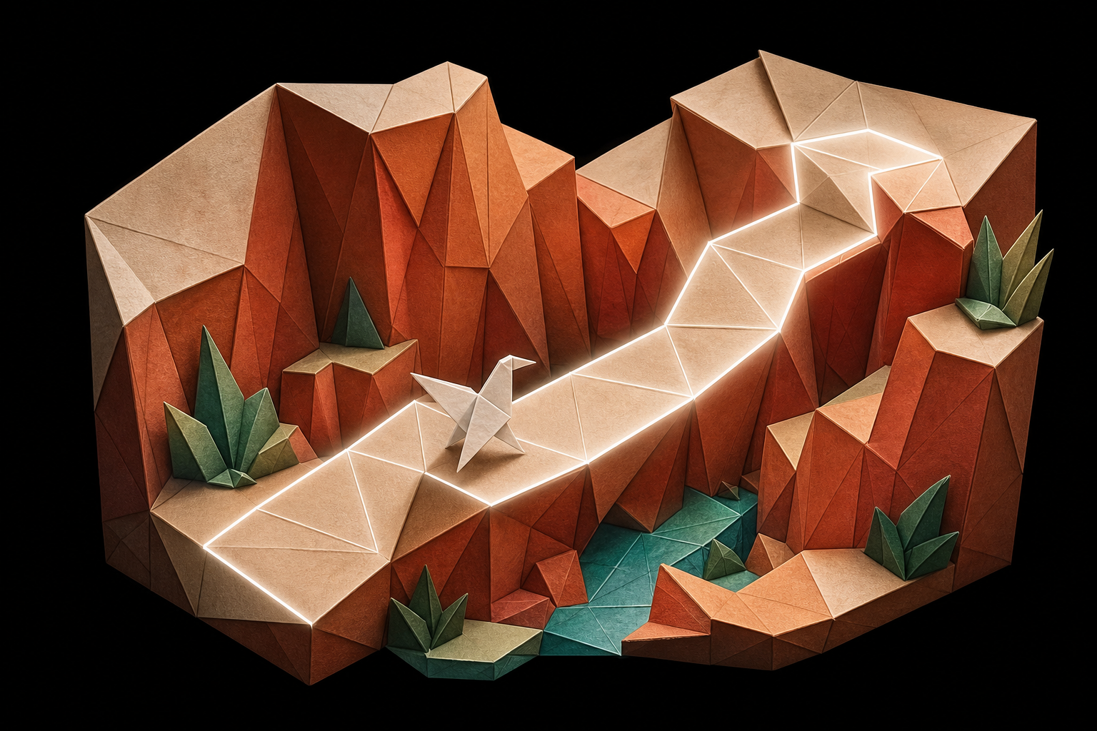 Hyperfold — folded crease paths